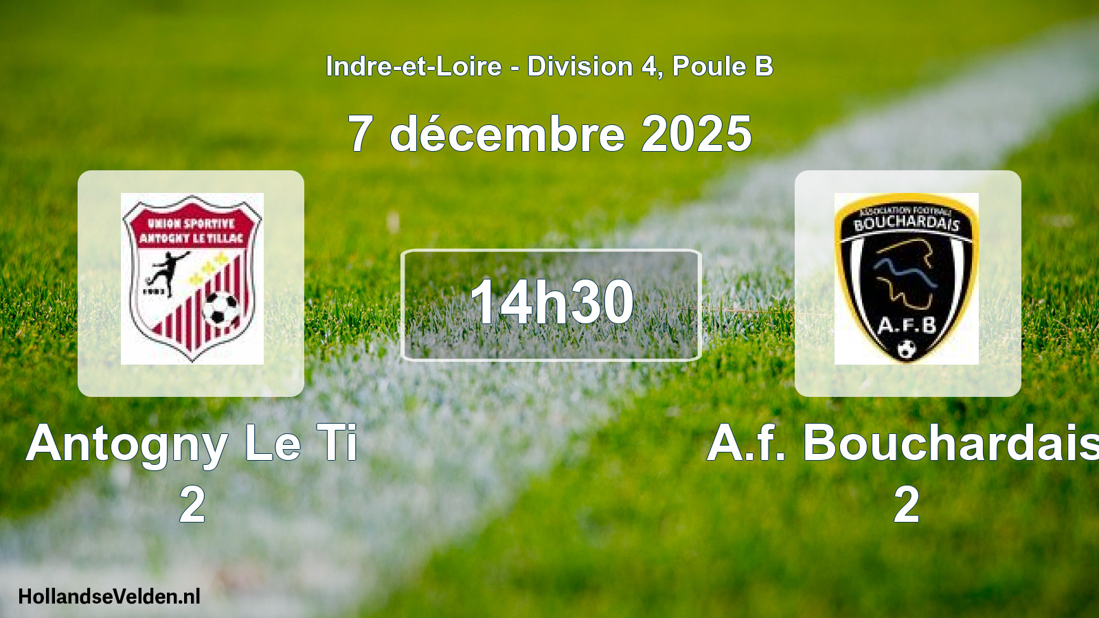 Geplande wedstrijd: Antogny Le Ti 2 - A.f. Bouchardais 2 (7 december 2025)