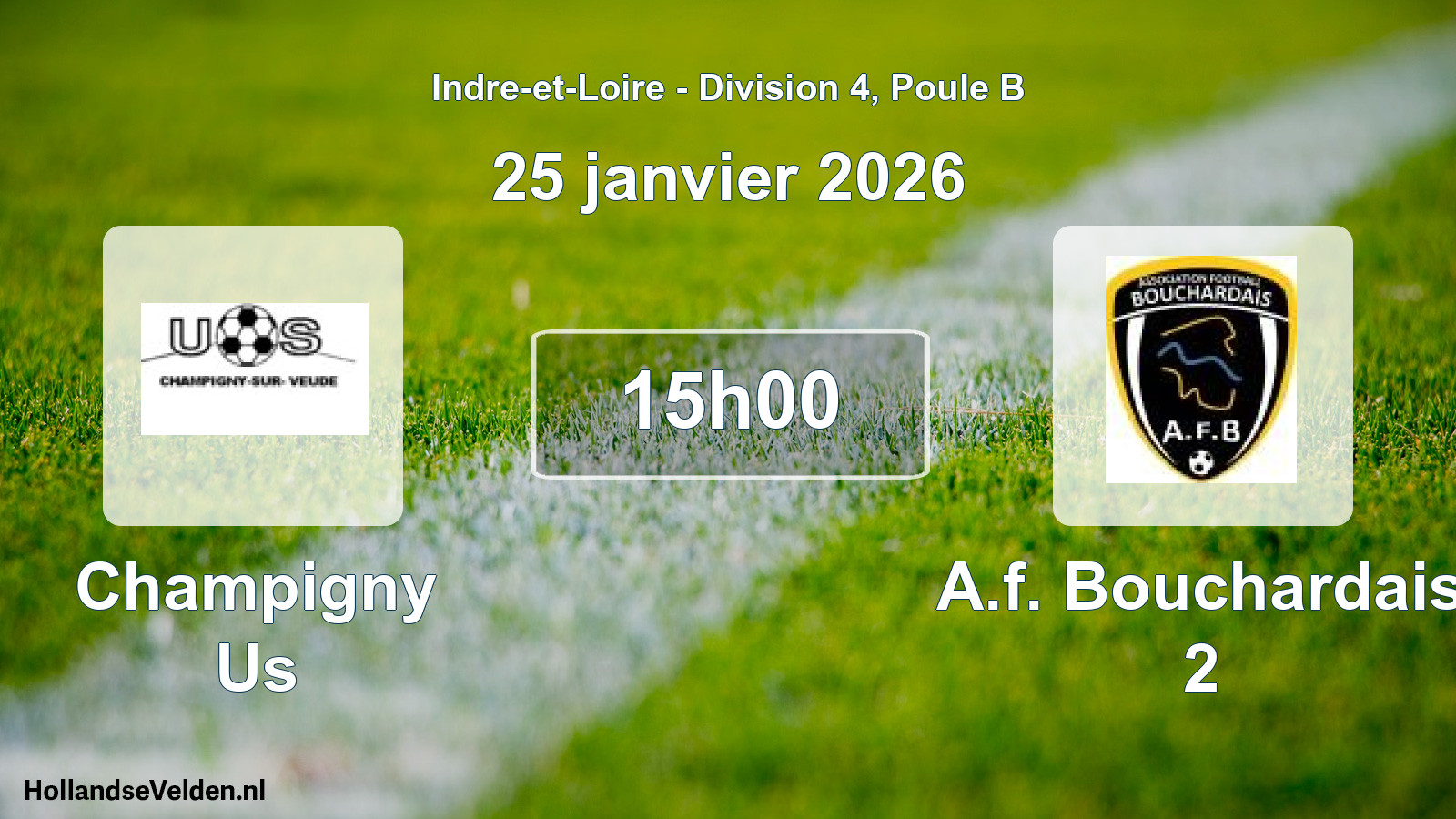 Geplande wedstrijd: Champigny Us - A.f. Bouchardais 2 (25 janvier 2026)