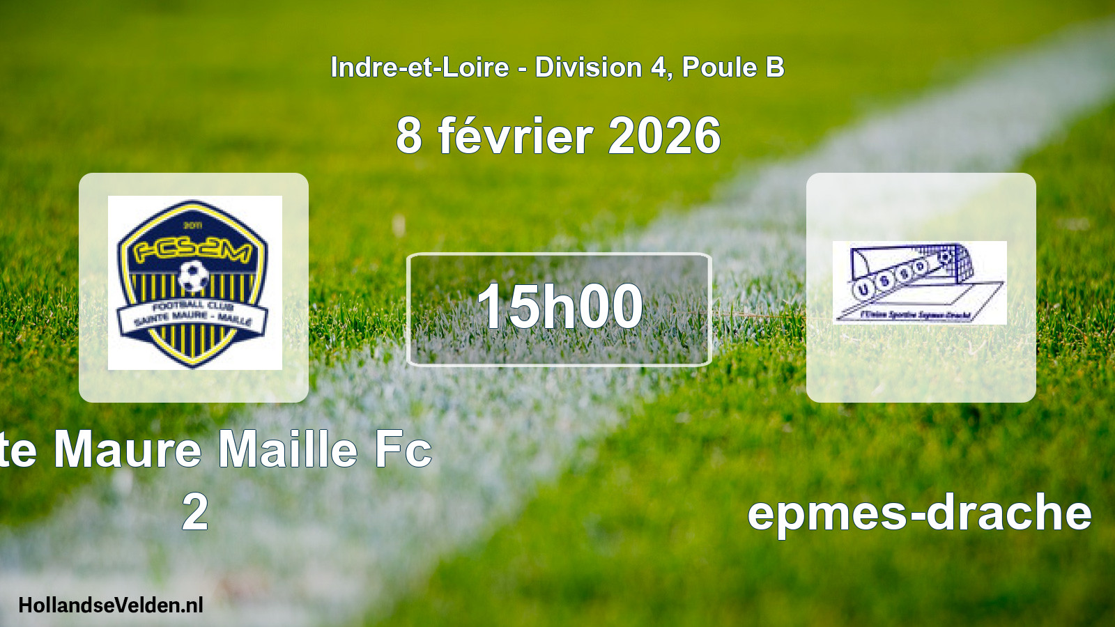 Geplande wedstrijd: Ste Maure Maille Fc 2 - Sepmes-drache (8 février 2026)