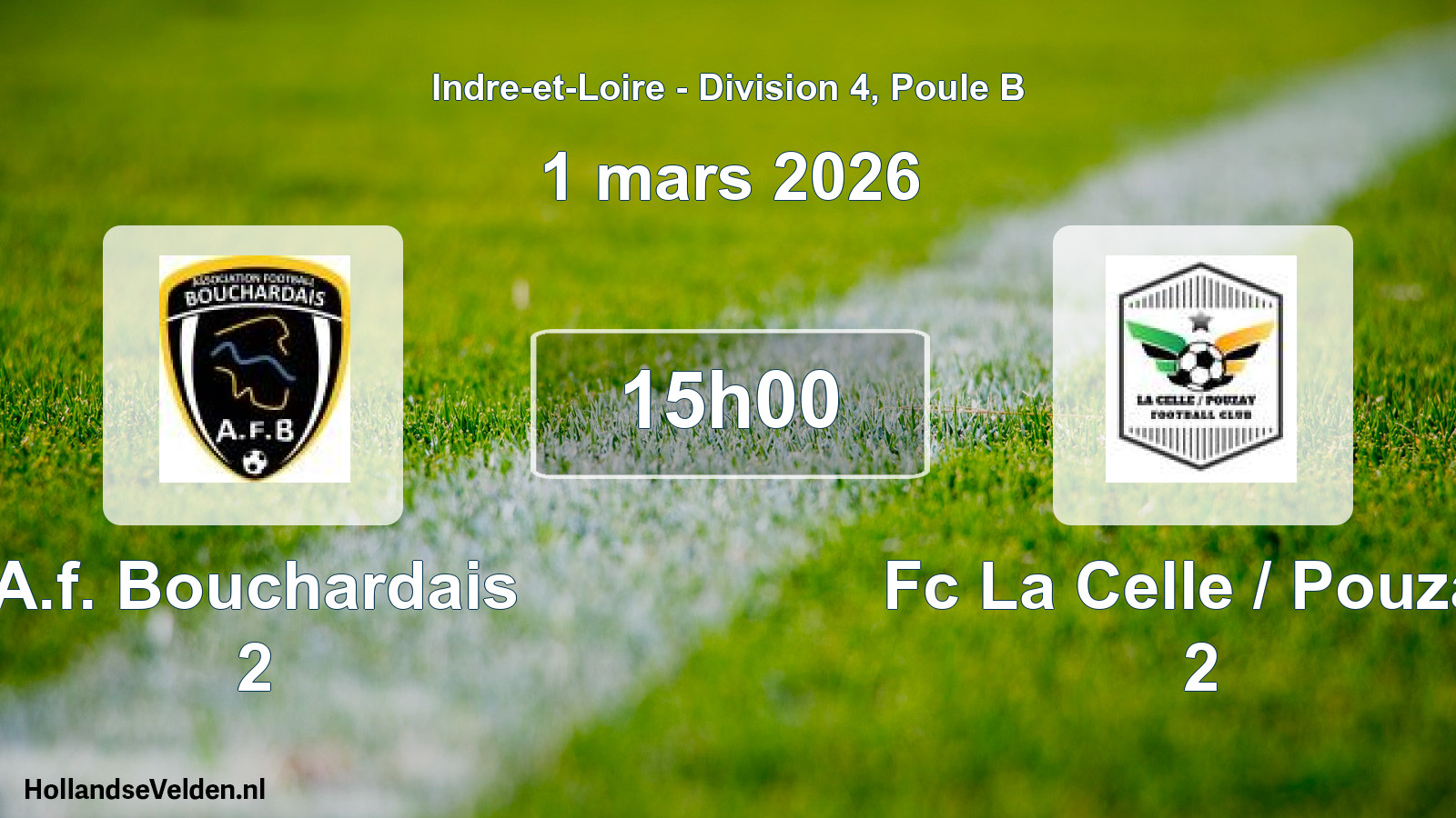 Geplande wedstrijd: A.f. Bouchardais 2 - Fc La Celle / Pouzay 2 (1 maart 2026)