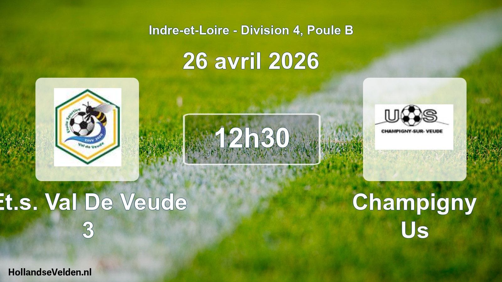 Geplande wedstrijd: Et.s. Val De Veude 3 - Champigny Us (26 avril 2026)
