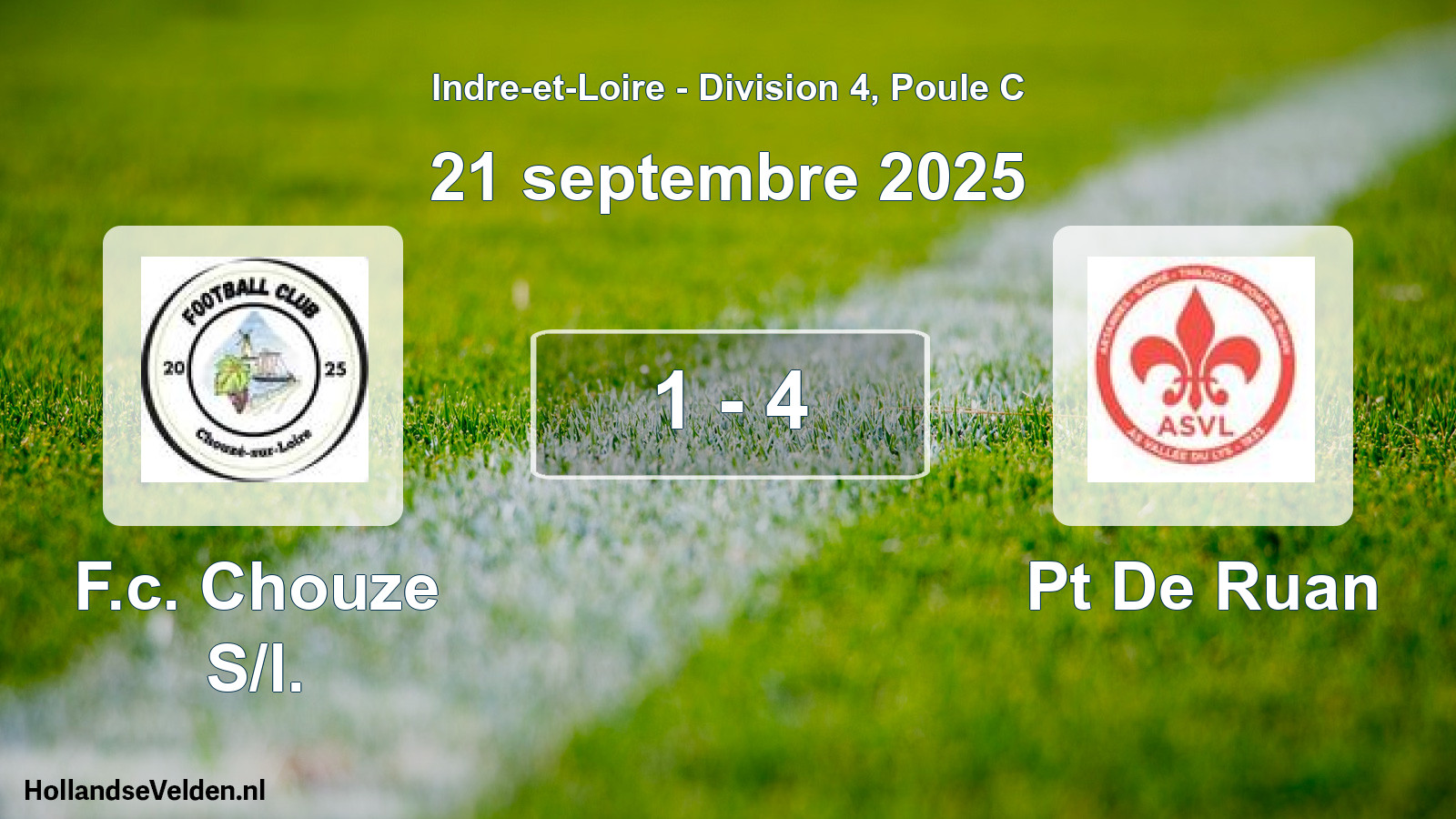 Total number of matches played: F.c. Chouze S/l. - Pt De Ruan 1 - 4 (21 September 2025)