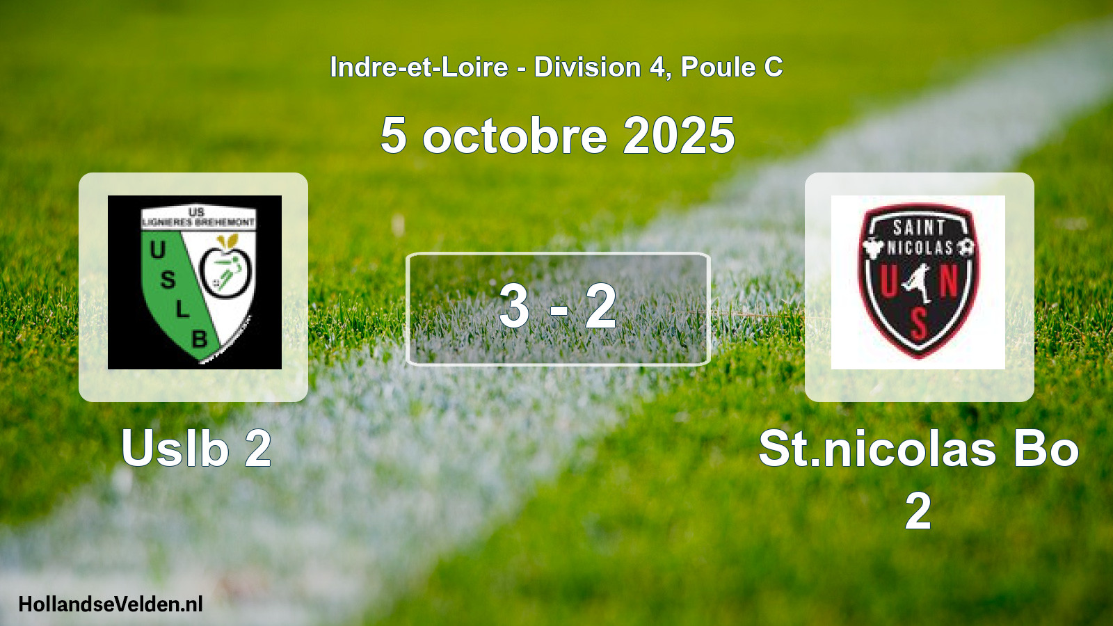 Gespeelde wedstrijd: Uslb 2 - St.nicolas Bo 2 3 - 2 (5 oktober 2025)