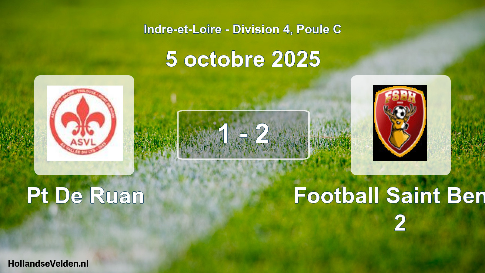 Gespeelde wedstrijd: Pt De Ruan - Football Saint Benoi 2 1 - 2 (5 oktober 2025)