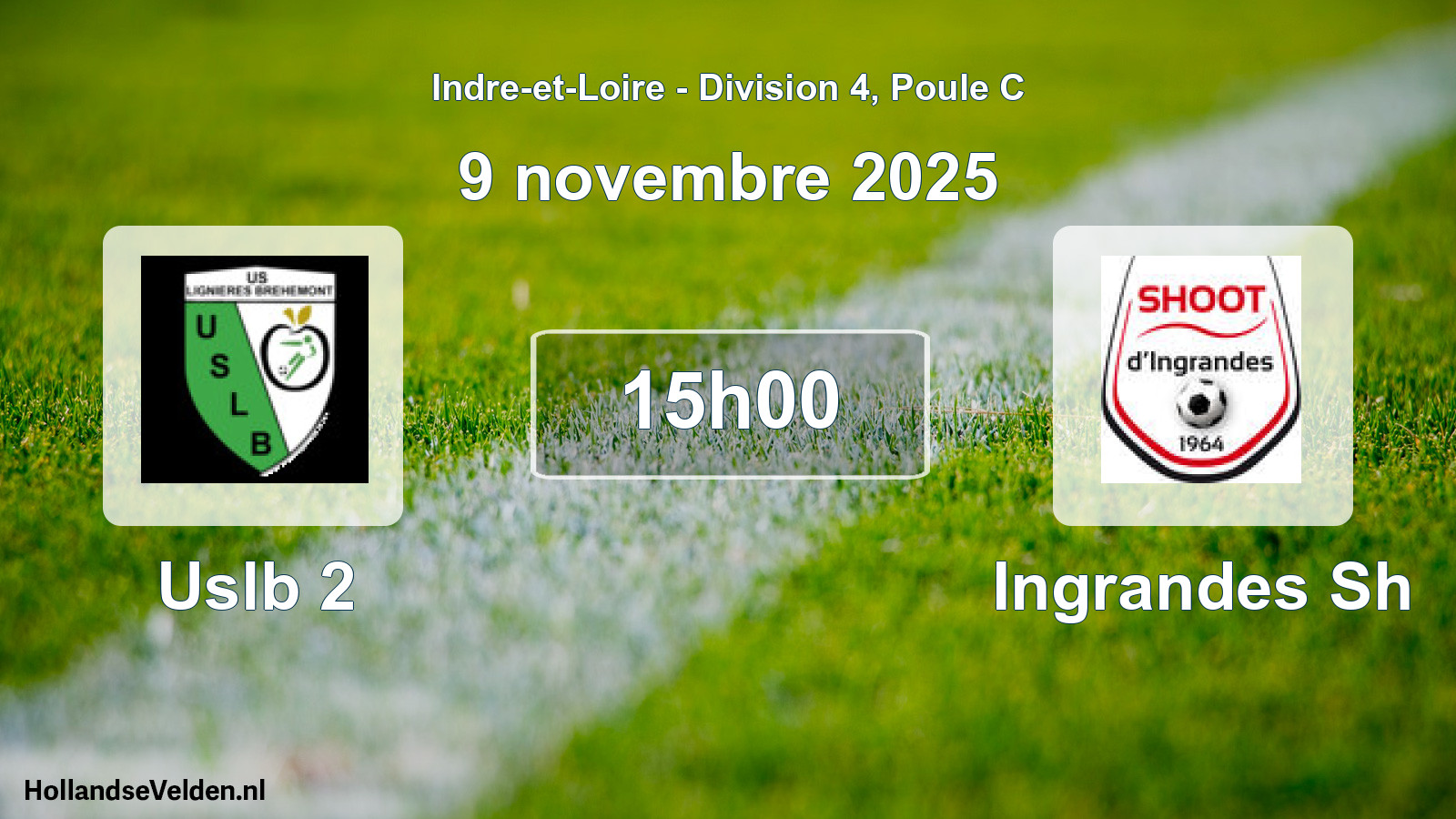 Geplande wedstrijd: Uslb 2 - Ingrandes Sh (9 november 2025)
