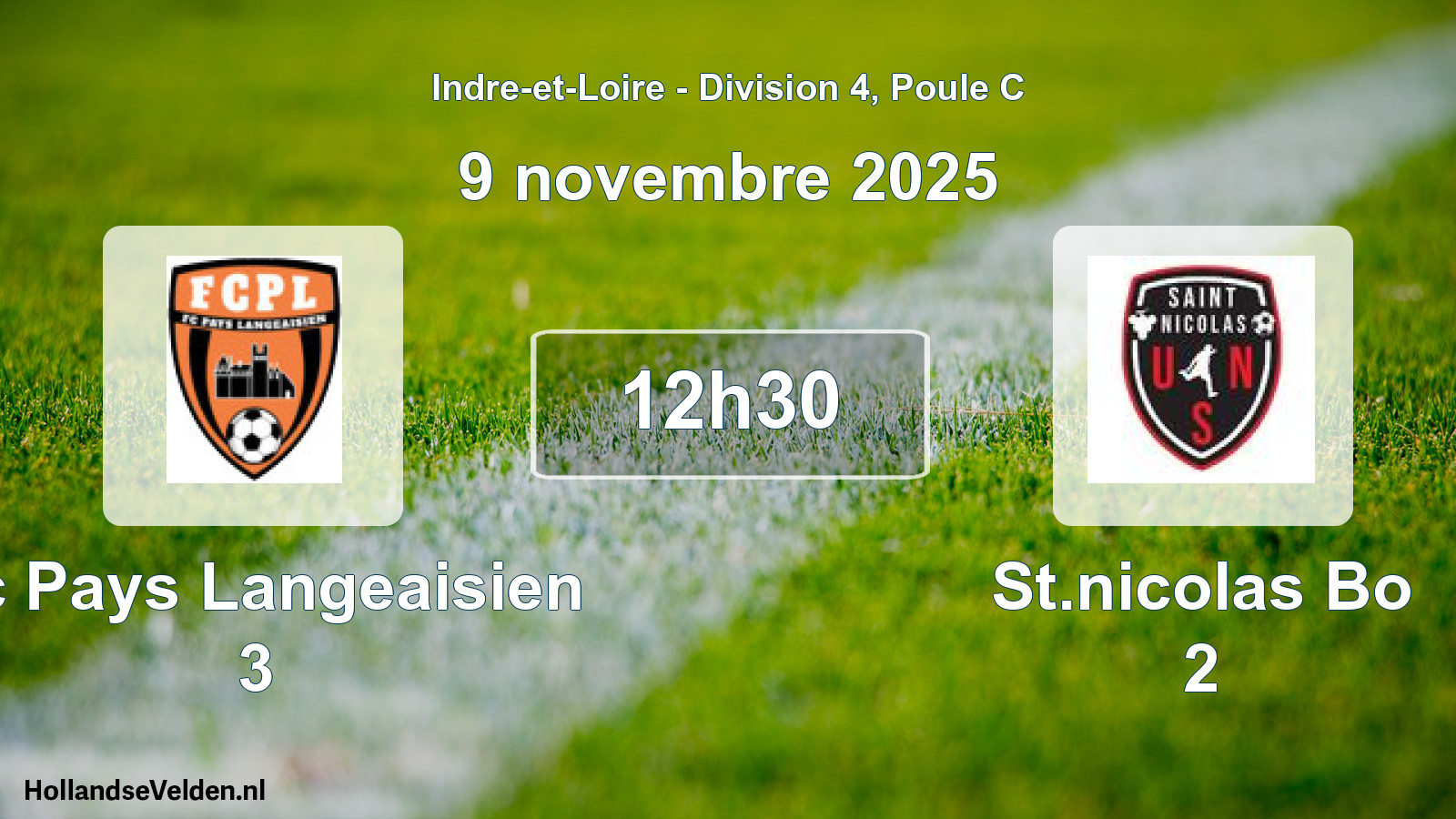 Geplande wedstrijd: Fc Pays Langeaisien 3 - St.nicolas Bo 2 (9 november 2025)