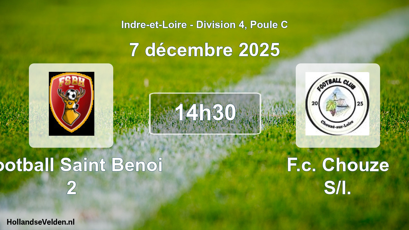 Geplande wedstrijd: Football Saint Benoi 2 - F.c. Chouze S/l. (7 december 2025)