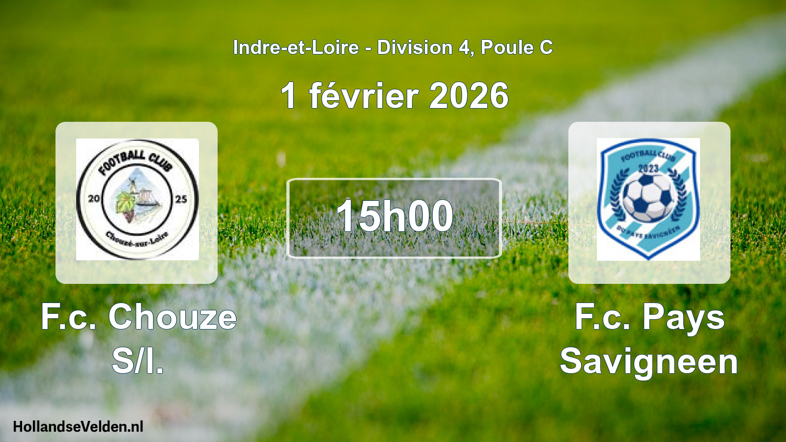Geplande wedstrijd: F.c. Chouze S/l. - F.c. Pays Savigneen (1 février 2026)