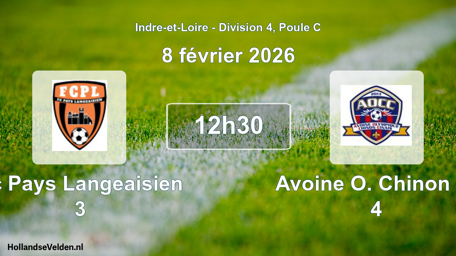 Geplande wedstrijd: Fc Pays Langeaisien 3 - Avoine O. Chinon C. 4 (8 février 2026)