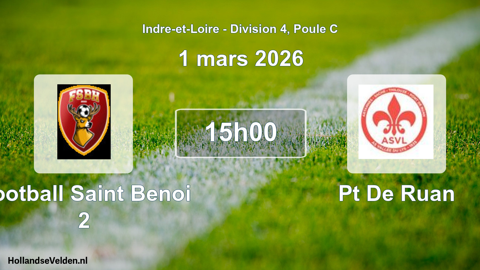 Geplande wedstrijd: Football Saint Benoi 2 - Pt De Ruan (1 maart 2026)