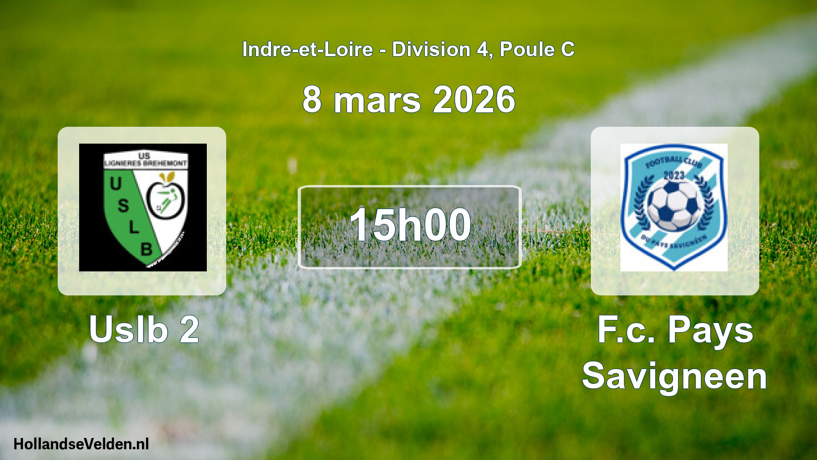 Geplande wedstrijd: Uslb 2 - F.c. Pays Savigneen (8 mars 2026)