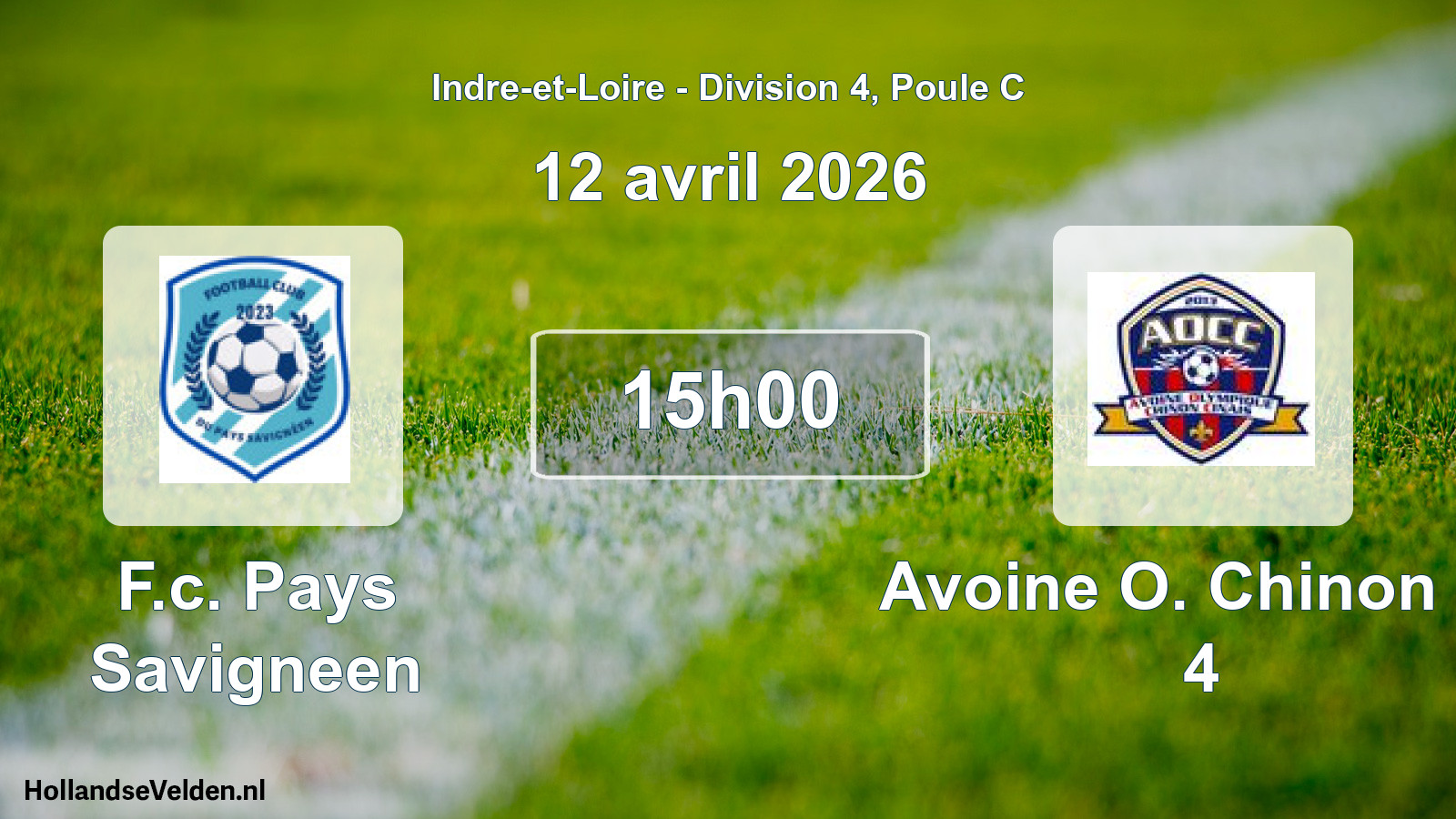 Geplande wedstrijd: F.c. Pays Savigneen - Avoine O. Chinon C. 4 (12 april 2026)