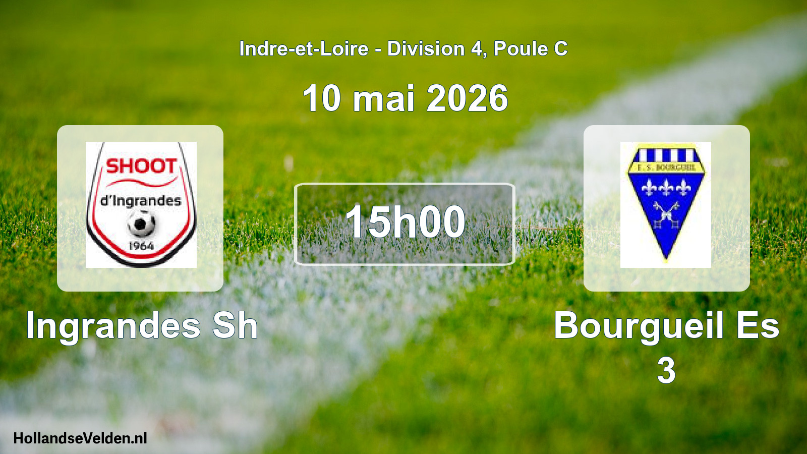 Geplande wedstrijd: Ingrandes Sh - Bourgueil Es 3 (10 mei 2026)