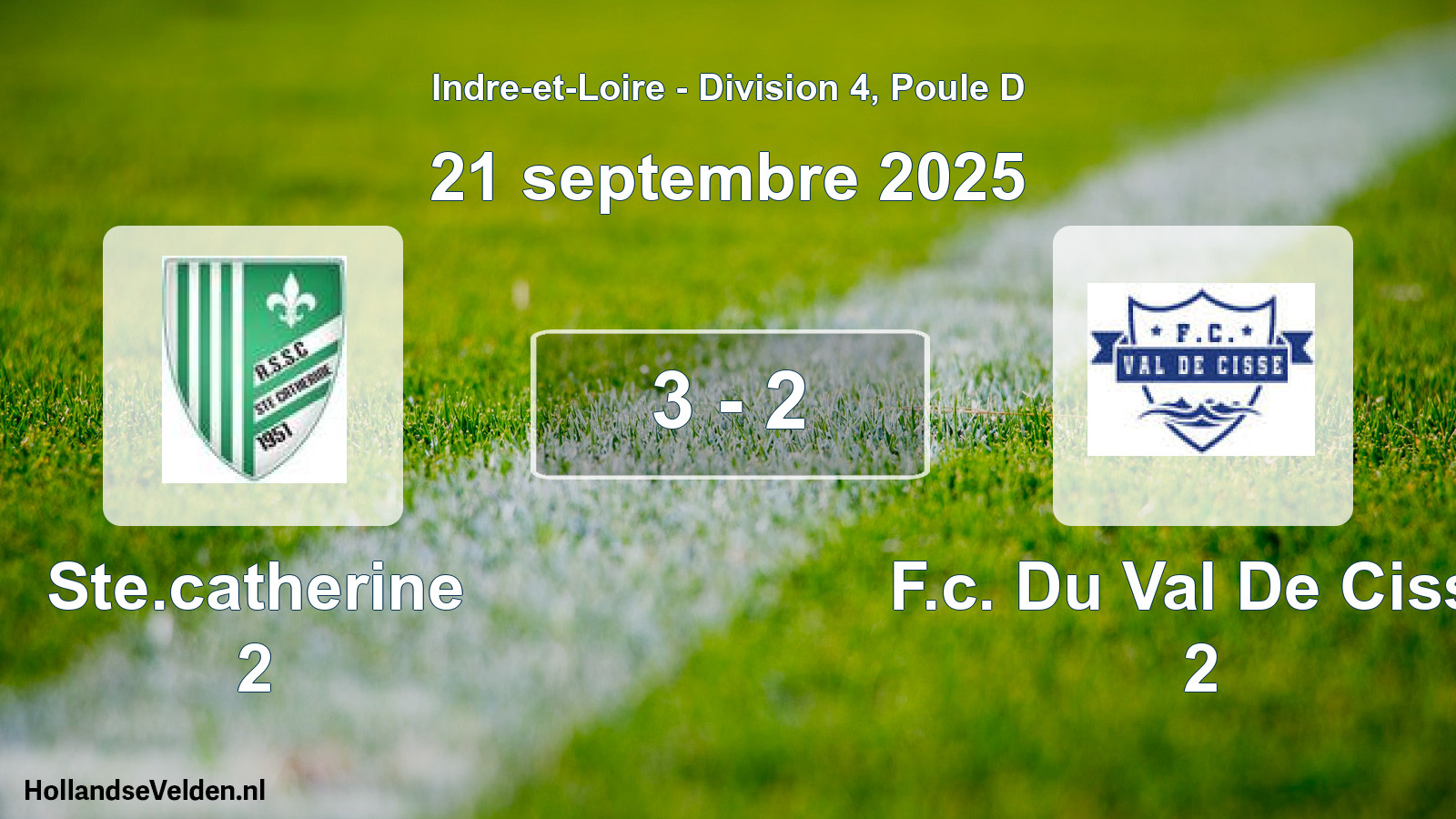 Total number of matches played: Ste.catherine 2 - F.c. Du Val De Cisse 2 3 - 2 (21 September 2025)