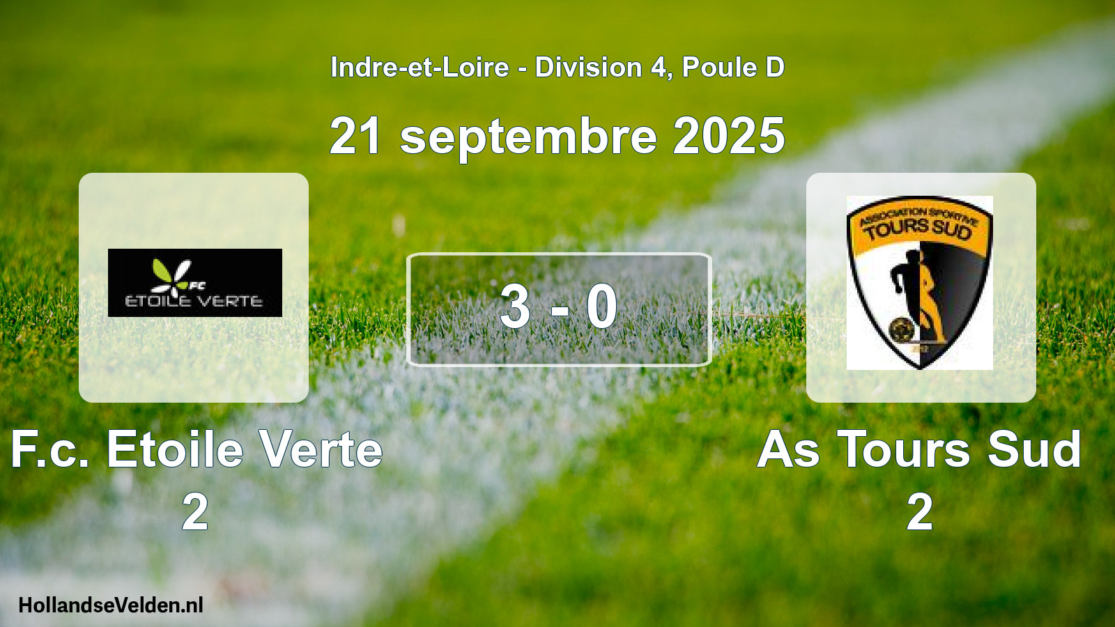 Gespeelde wedstrijd: F.c. Etoile Verte 2 - As Tours Sud 2 3 - 0 (21 september 2025)