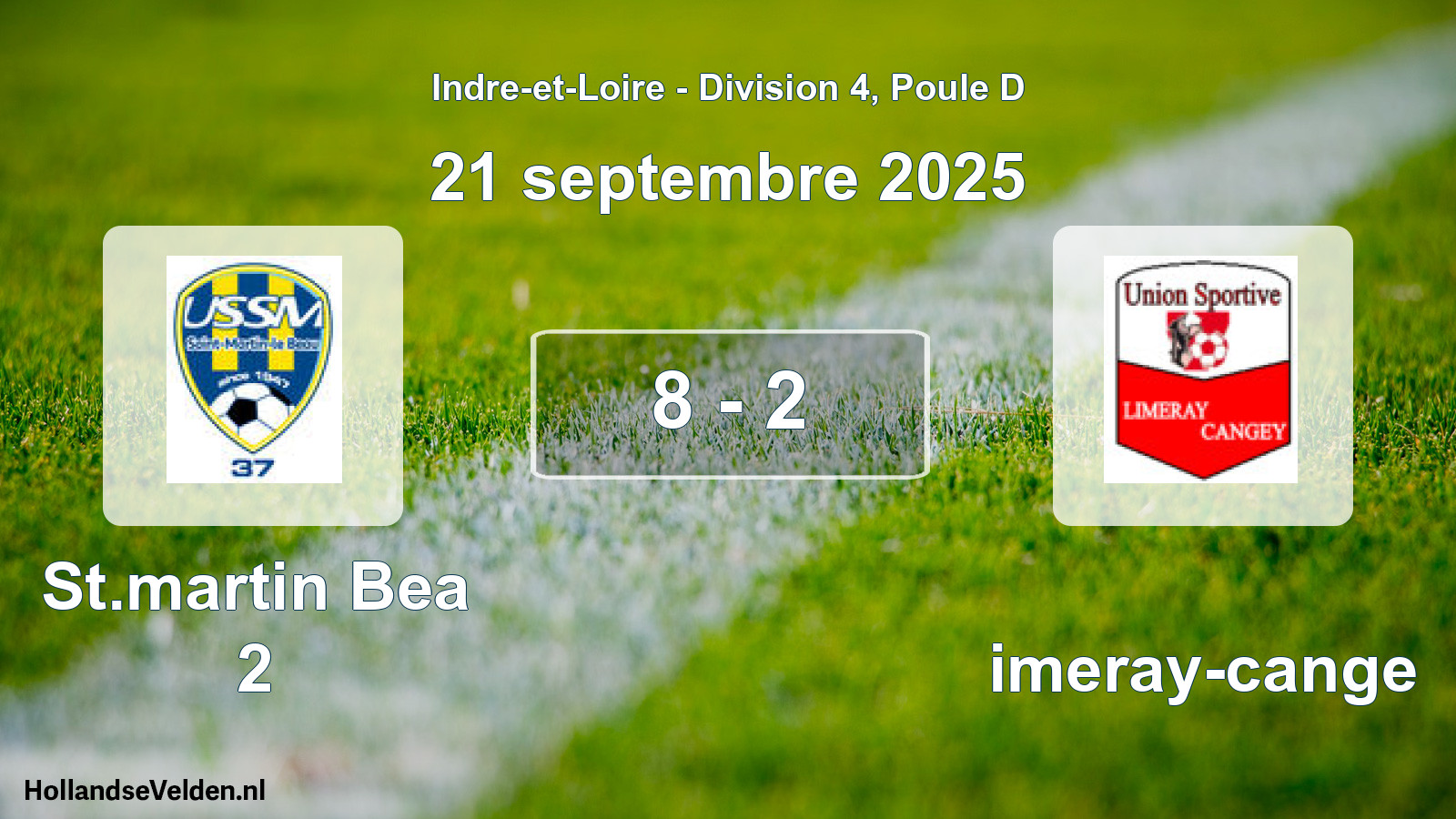 Gespeelde wedstrijd: St.martin Bea 2 - Limeray-cange 8 - 2 (21 september 2025)