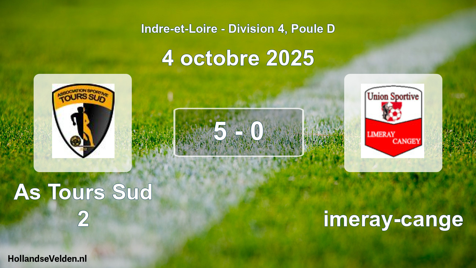 Gespeelde wedstrijd: As Tours Sud 2 - Limeray-cange 5 - 0 (4 oktober 2025)