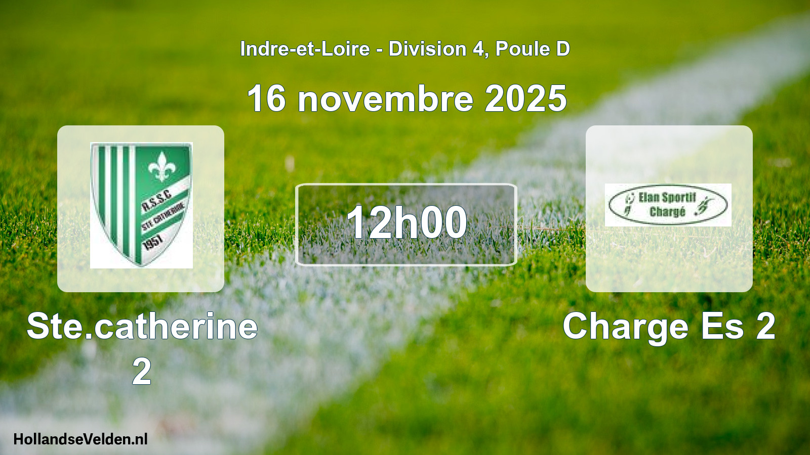 Geplande wedstrijd: Ste.catherine 2 - Charge Es 2 (16 novembre 2025)