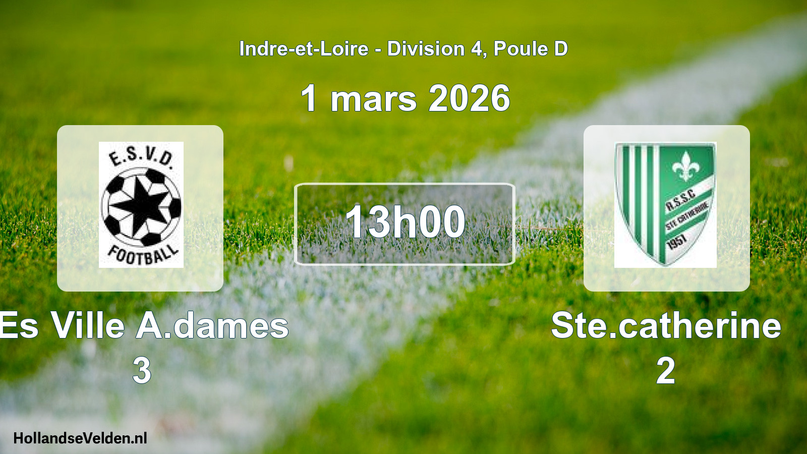 Scheduled Match: Es Ville A.dames 3 - Ste.catherine 2 (1 March 2026)