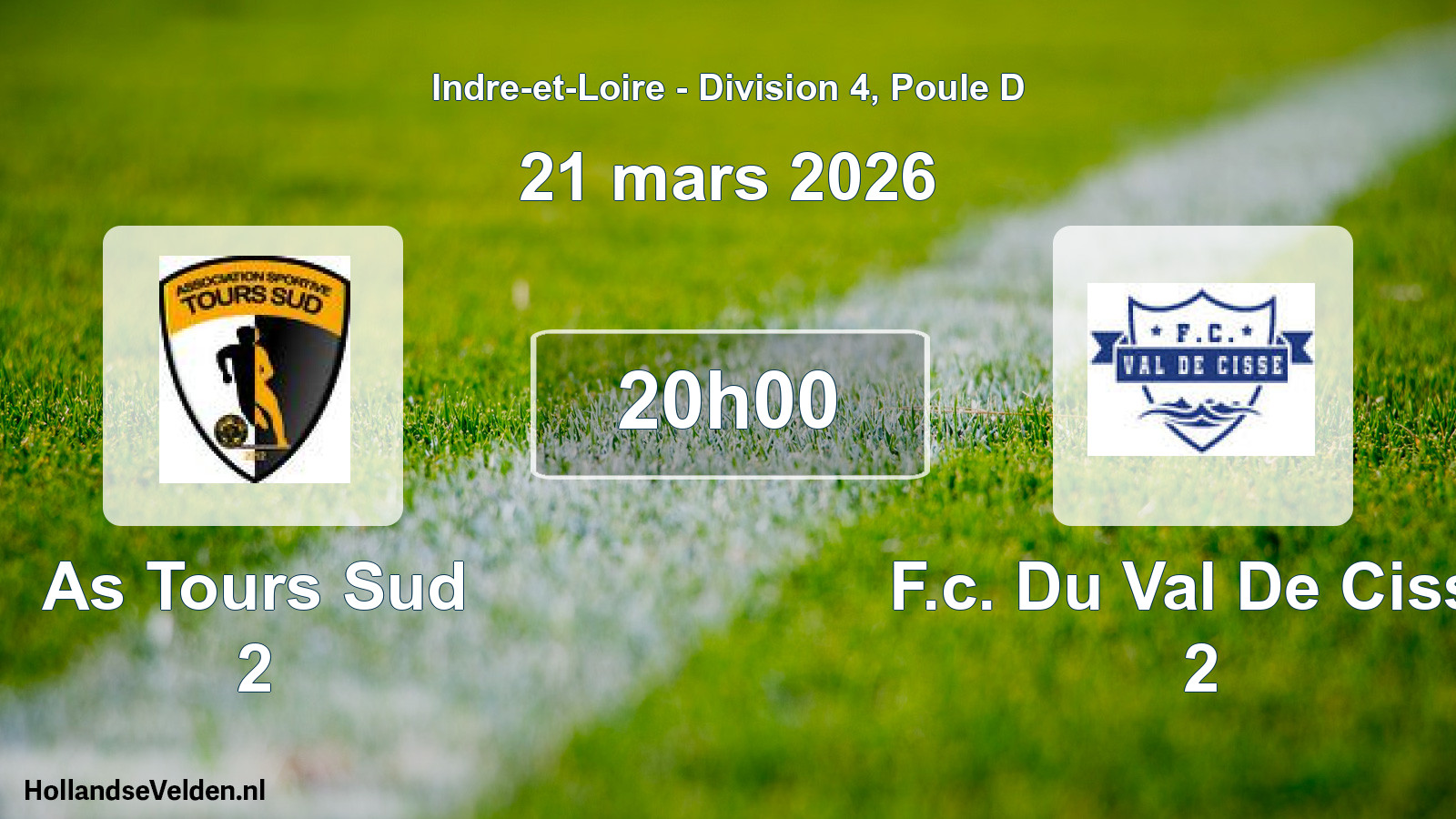 Geplande wedstrijd: As Tours Sud 2 - F.c. Du Val De Cisse 2 (21 mars 2026)
