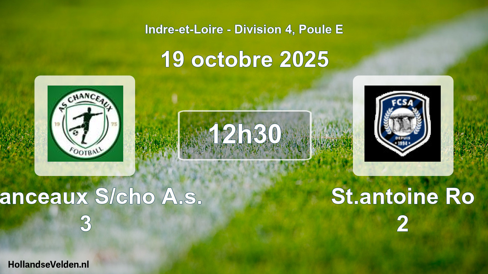 Geplande wedstrijd: Chanceaux S/cho A.s. 3 - St.antoine Ro 2 (19 oktober 2025)