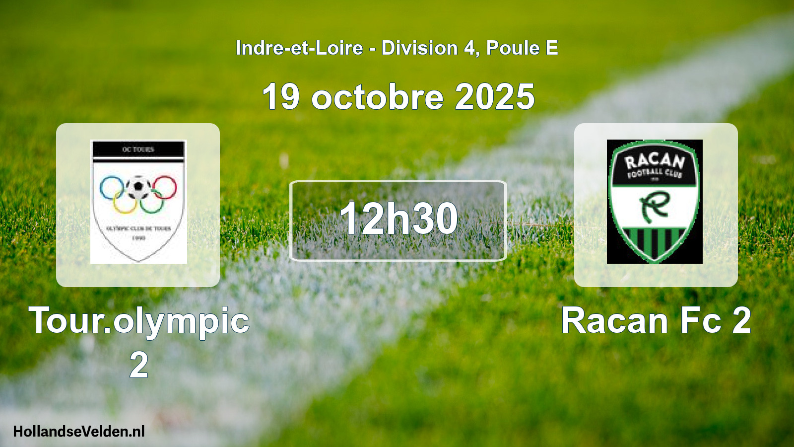 Scheduled Match: Tour.olympic 2 - Racan Fc 2 (19 October 2025)