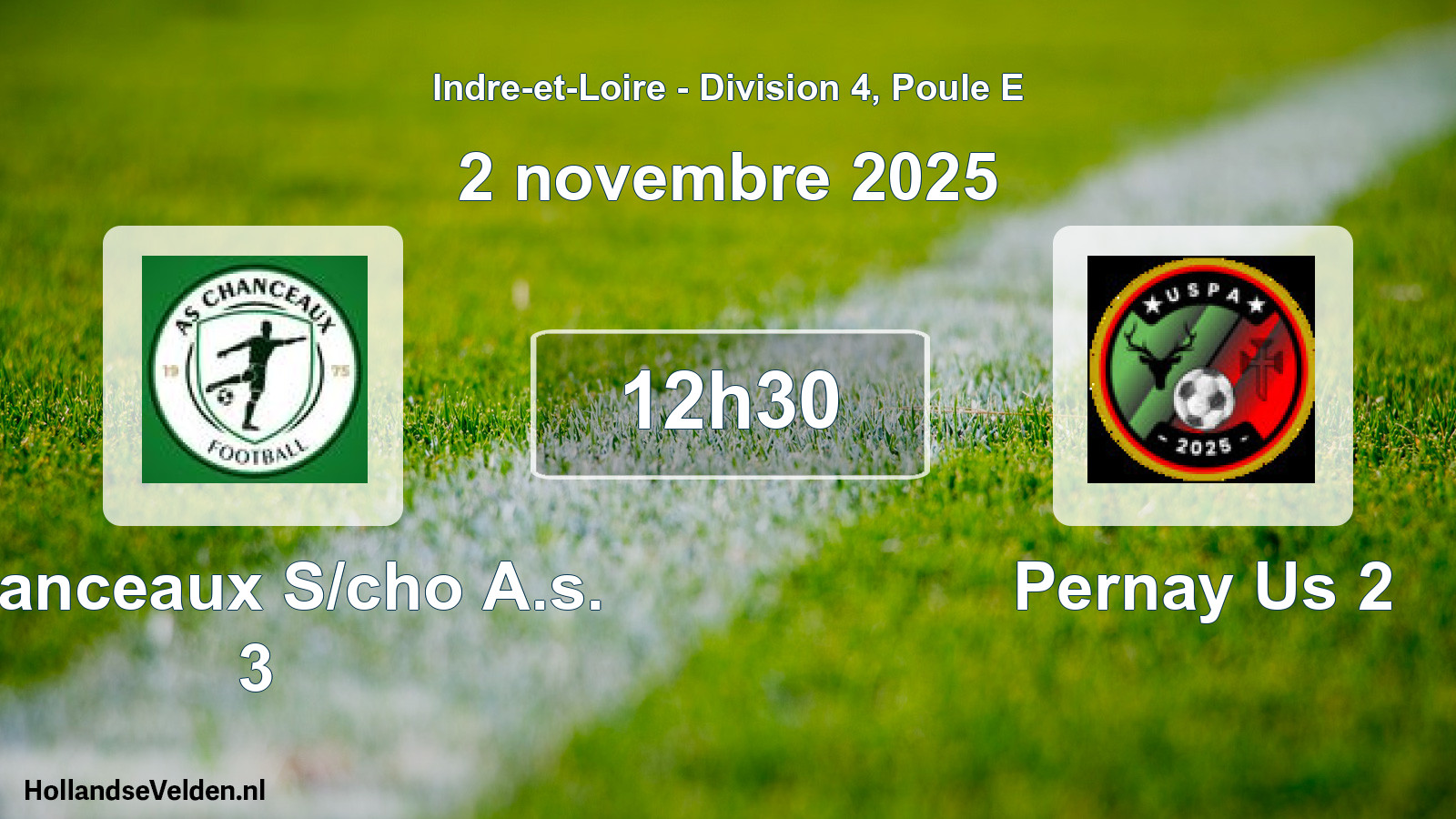 Geplande wedstrijd: Chanceaux S/cho A.s. 3 - Pernay Us 2 (2 november 2025)