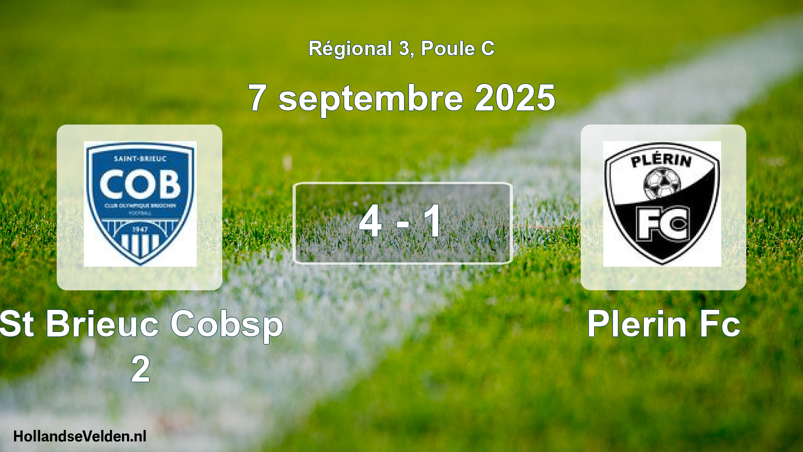 Gespeelde wedstrijd: St Brieuc Cobsp 2 - Plerin Fc 4 - 1 (7 septembre 2025)