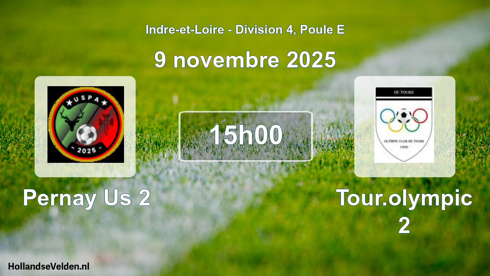 Geplande wedstrijd: Pernay Us 2 - Tour.olympic 2 (9 november 2025)