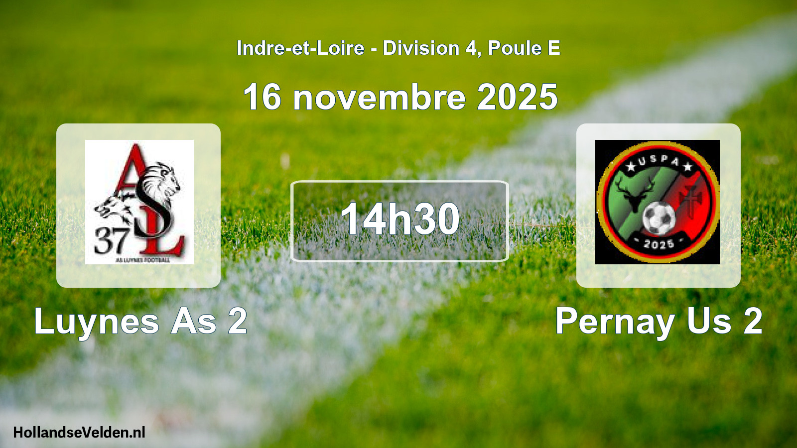 Geplande wedstrijd: Luynes As 2 - Pernay Us 2 (16 november 2025)
