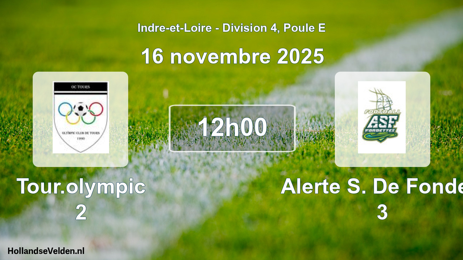 Geplande wedstrijd: Tour.olympic 2 - Alerte S. De Fondett 3 (16 novembre 2025)