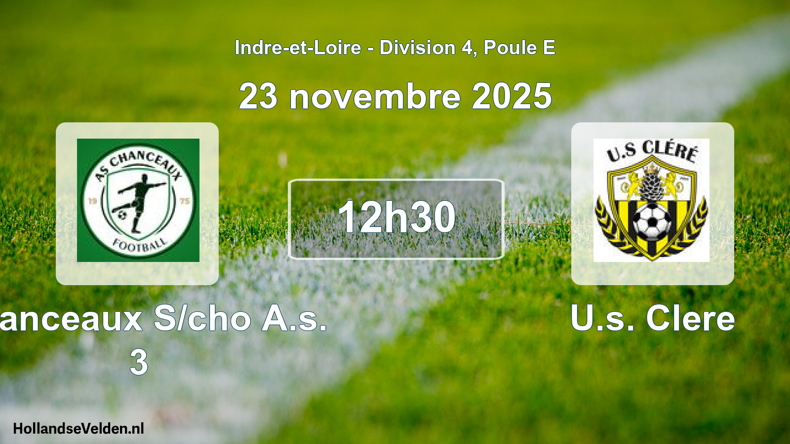 Geplande wedstrijd: Chanceaux S/cho A.s. 3 - U.s. Clere (23 novembre 2025)