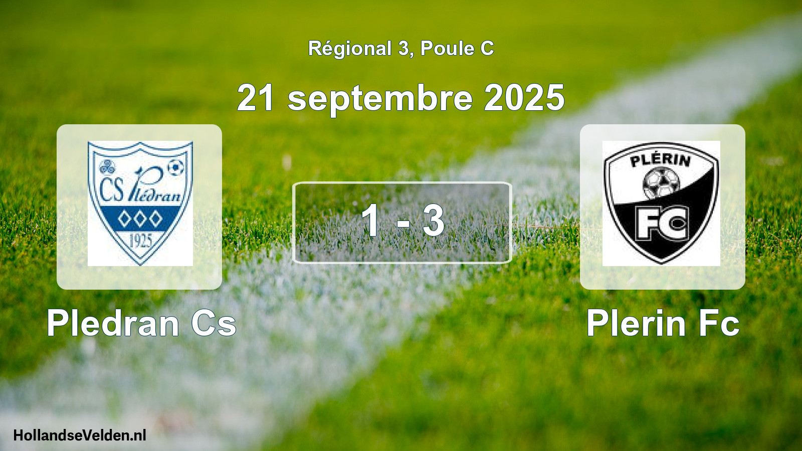 Gespeelde wedstrijd: Pledran Cs - Plerin Fc 1 - 3 (21 septembre 2025)