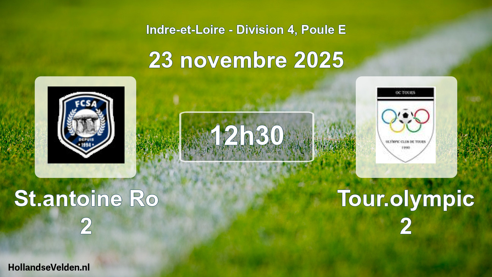 Geplande wedstrijd: St.antoine Ro 2 - Tour.olympic 2 (23 novembre 2025)