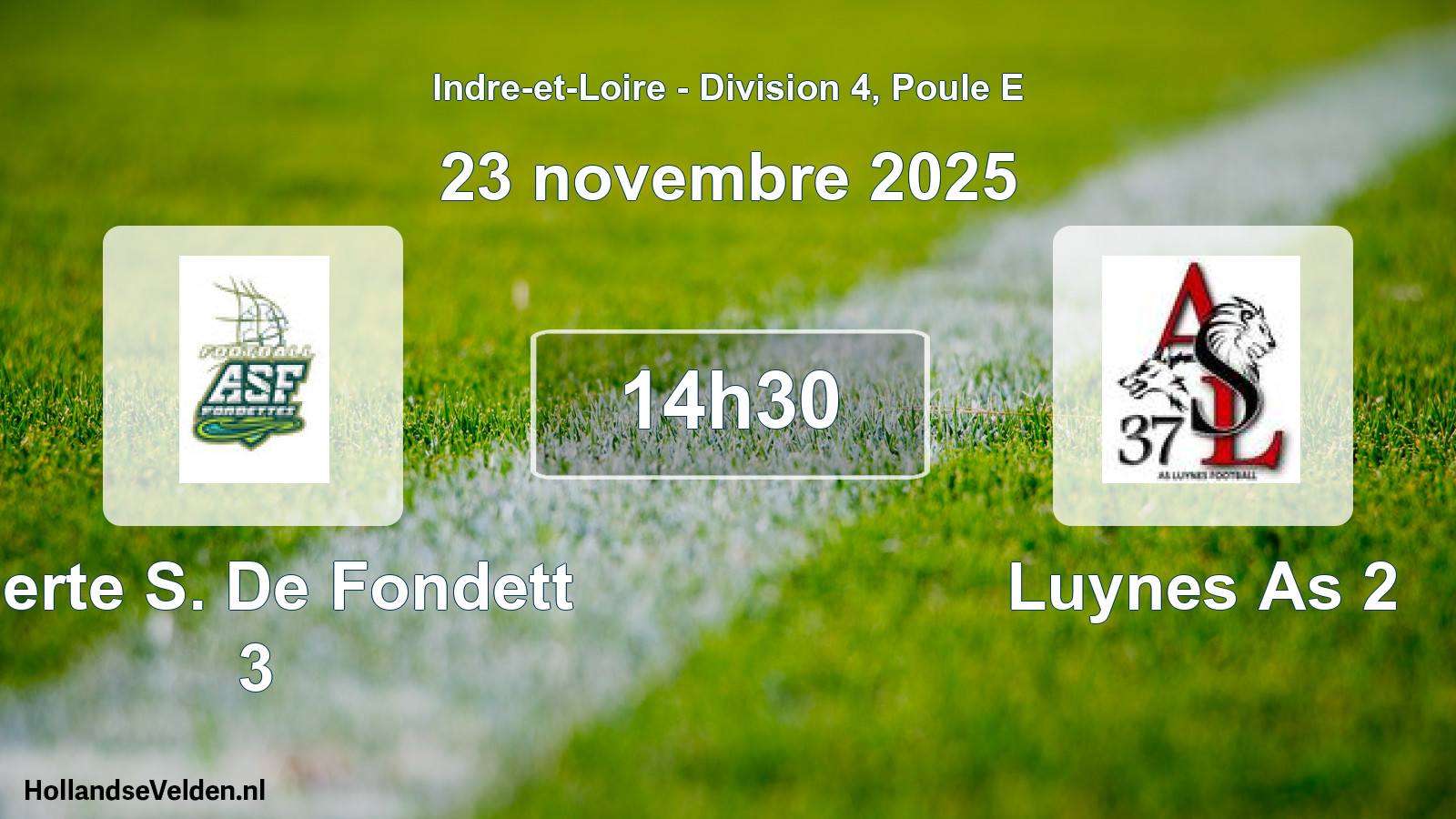 Geplande wedstrijd: Alerte S. De Fondett 3 - Luynes As 2 (23 november 2025)
