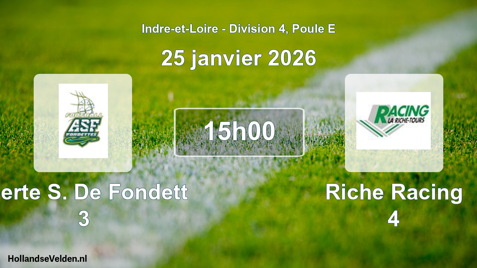 Geplande wedstrijd: Alerte S. De Fondett 3 - Riche Racing 4 (25 januari 2026)