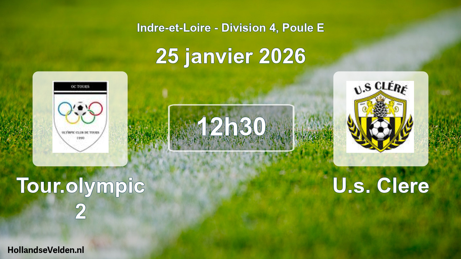 Scheduled Match: Tour.olympic 2 - U.s. Clere (25 January 2026)
