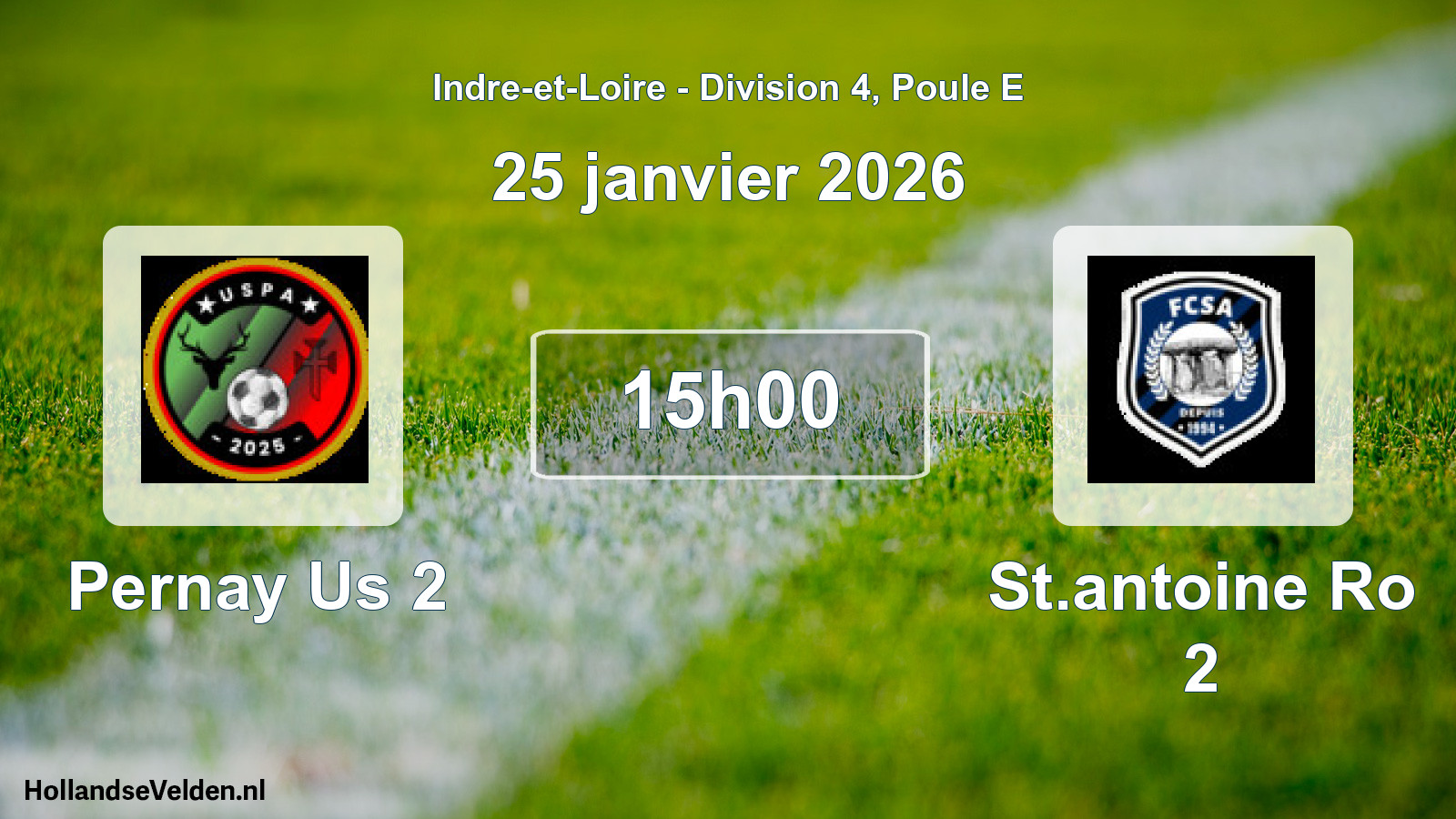 Geplande wedstrijd: Pernay Us 2 - St.antoine Ro 2 (25 januari 2026)