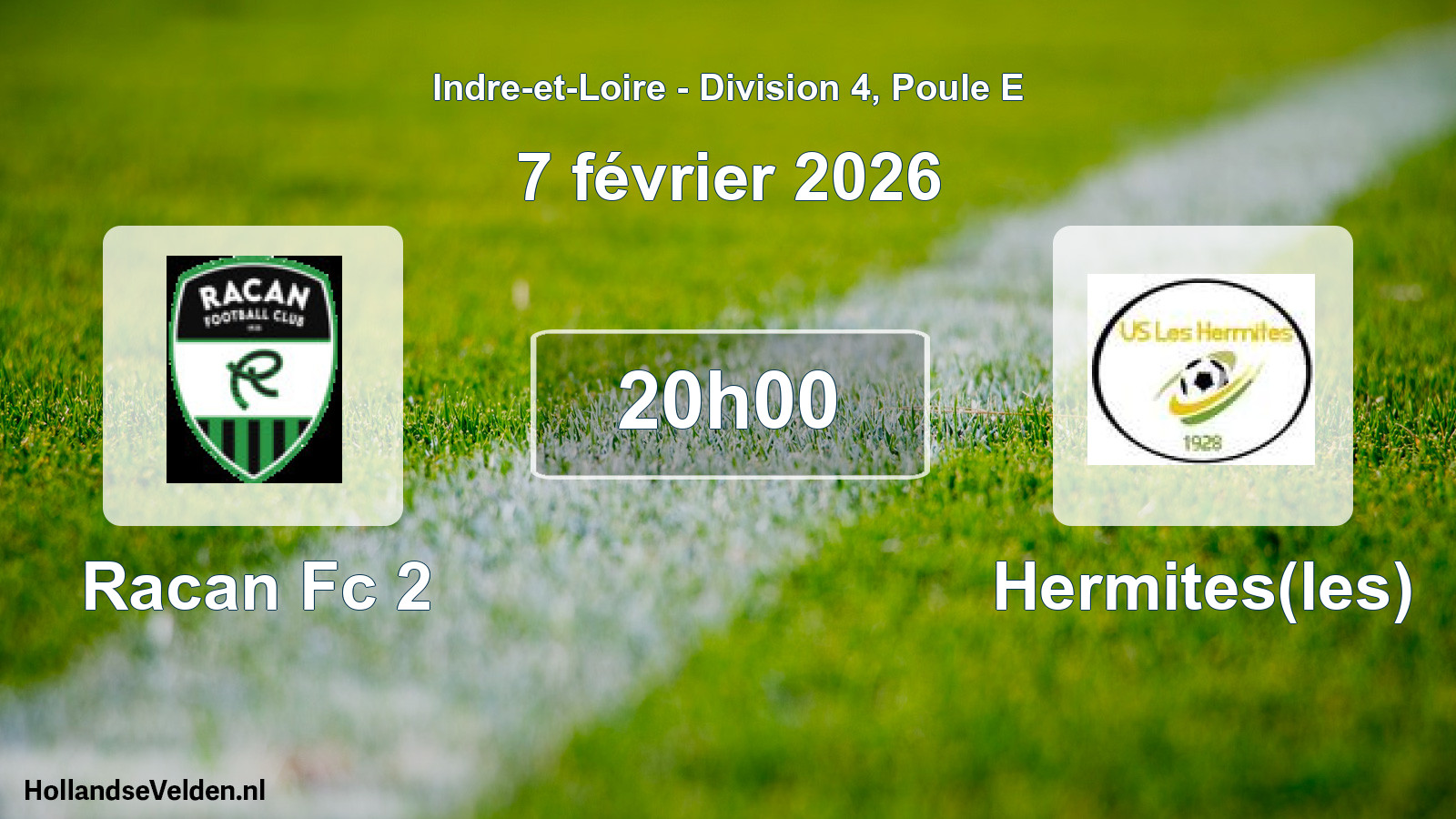 Geplande wedstrijd: Racan Fc 2 - Hermites(les) (7 février 2026)