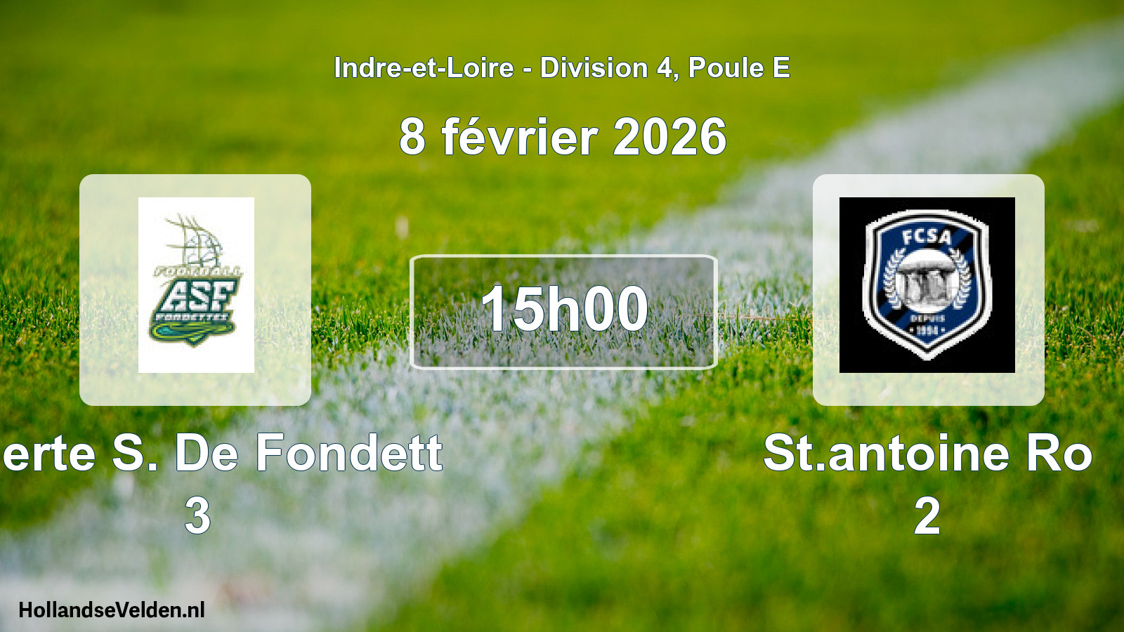 Geplande wedstrijd: Alerte S. De Fondett 3 - St.antoine Ro 2 (8 février 2026)