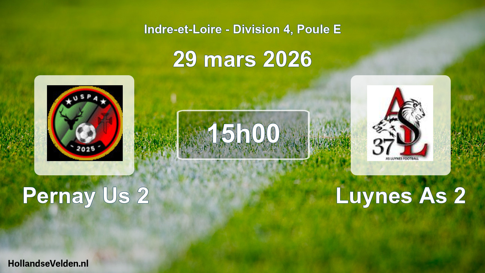 Geplande wedstrijd: Pernay Us 2 - Luynes As 2 (29 maart 2026)