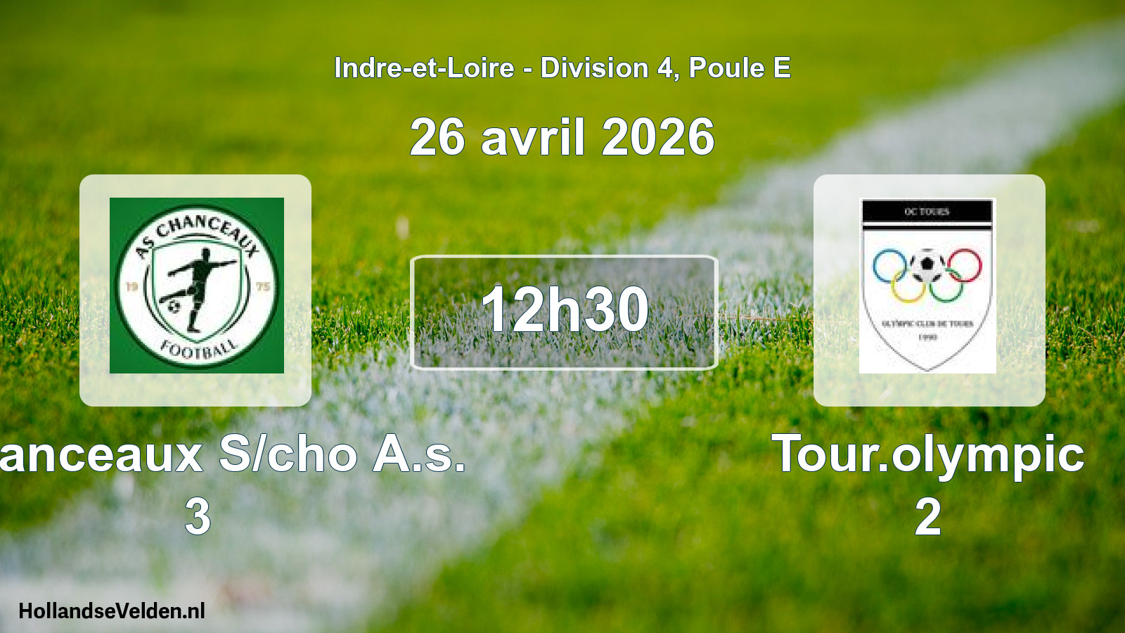 Geplande wedstrijd: Chanceaux S/cho A.s. 3 - Tour.olympic 2 (26 april 2026)