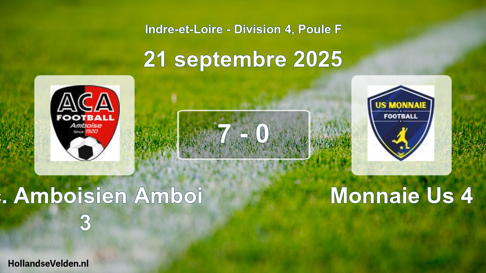 Gespeelde wedstrijd: A.c. Amboisien Amboi 3 - Monnaie Us 4 7 - 0 (21 septembre 2025)