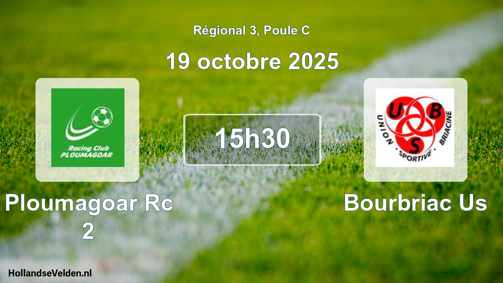 Geplande wedstrijd: Ploumagoar Rc 2 - Bourbriac Us (19 oktober 2025)