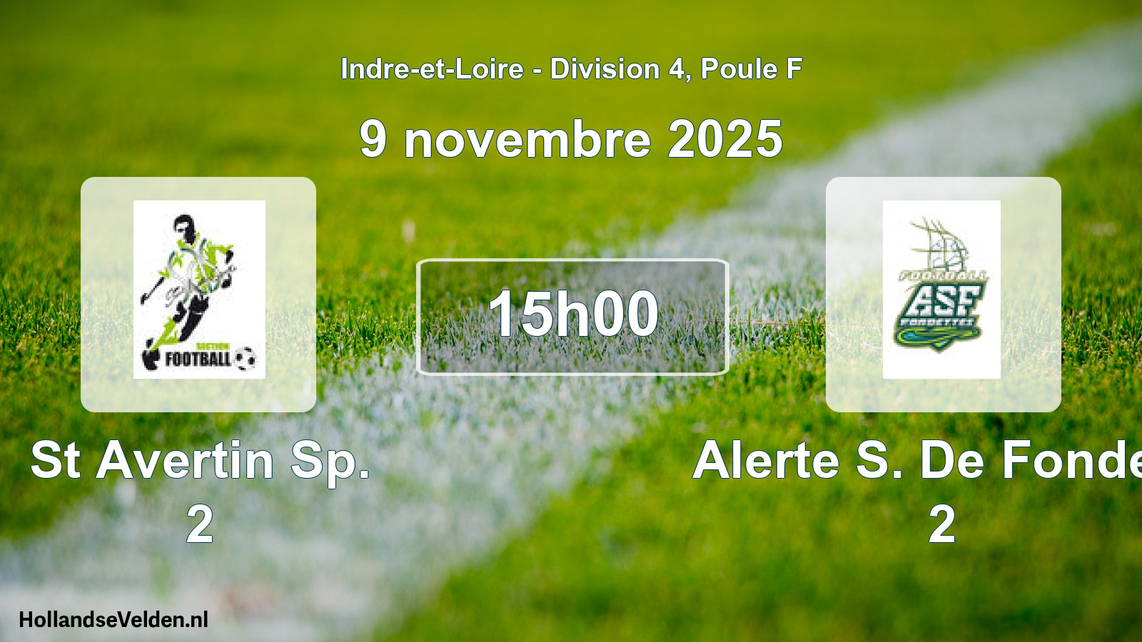 Scheduled Match: St Avertin Sp. 2 - Alerte S. De Fondett 2 (9 November 2025)