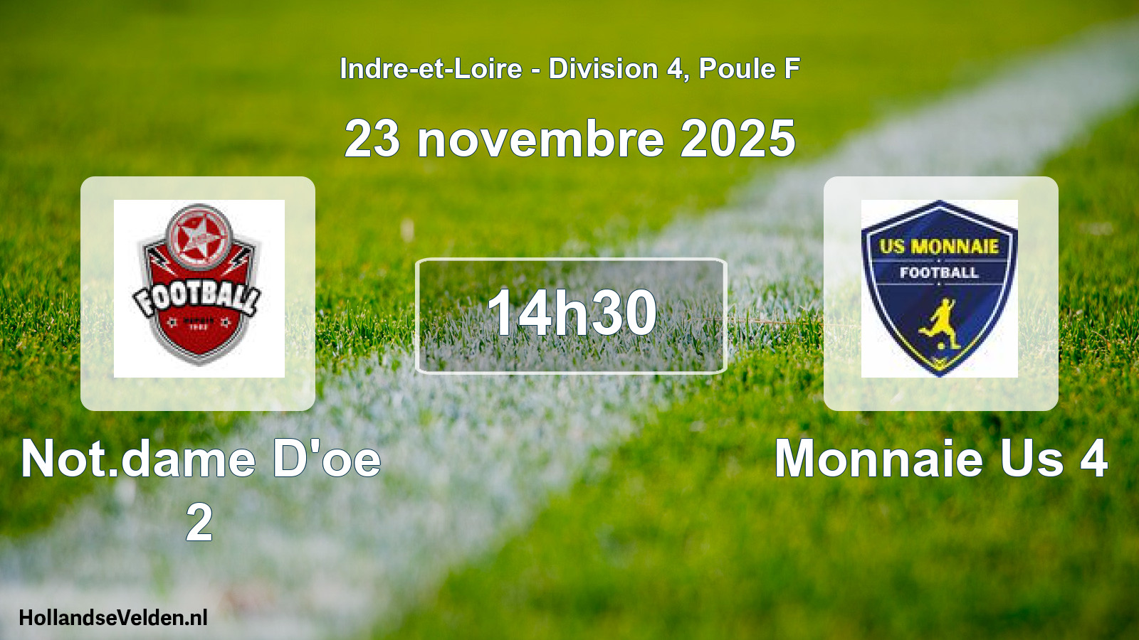 Geplande wedstrijd: Not.dame D'oe 2 - Monnaie Us 4 (23 november 2025)