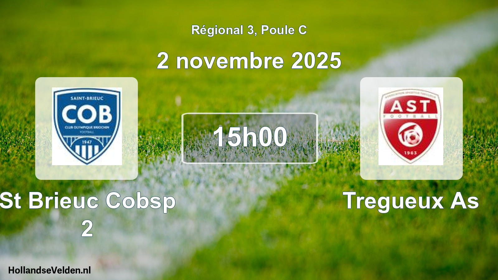 Geplande wedstrijd: St Brieuc Cobsp 2 - Tregueux As (2 november 2025)
