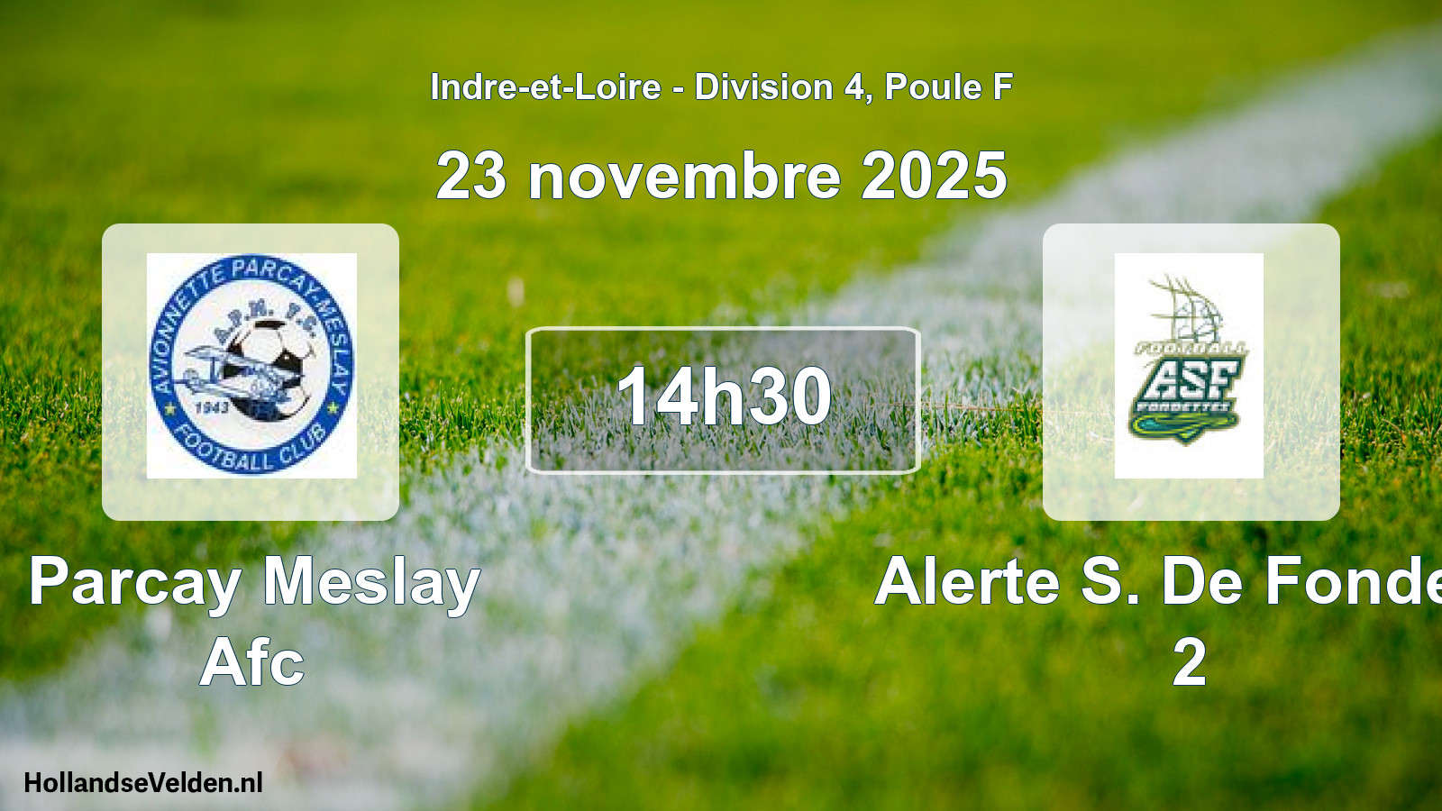 Geplande wedstrijd: Parcay Meslay Afc - Alerte S. De Fondett 2 (23 november 2025)