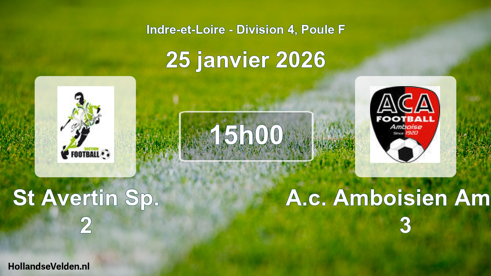 Geplande wedstrijd: St Avertin Sp. 2 - A.c. Amboisien Amboi 3 (25 janvier 2026)