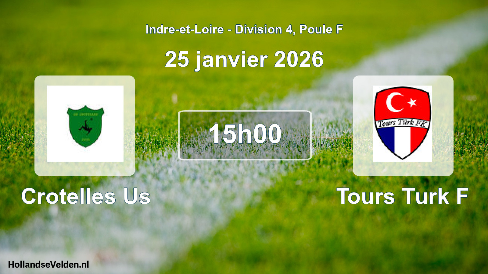 Scheduled Match: Crotelles Us - Tours Turk F (25 January 2026)